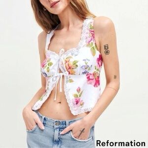Reformation Rosalie Linen Top